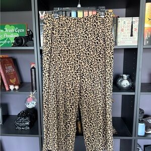 Banana Republic leopard print wide leg pants